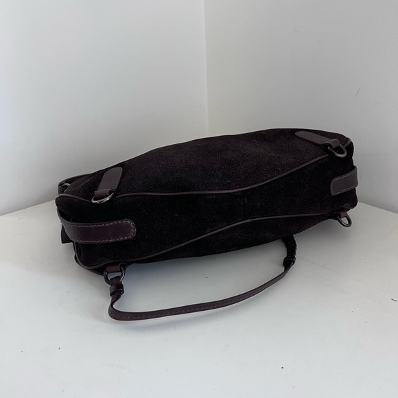 Miu miu mini y2k purse // brown suede & leather “western hobo” flower bag - Picture 6 of 7